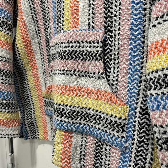 Earth Ragz Large Baja‎ Mexican Blanket Drug Rug Hooded Pullover Poncho, Rainbow - Picture 4 of 8